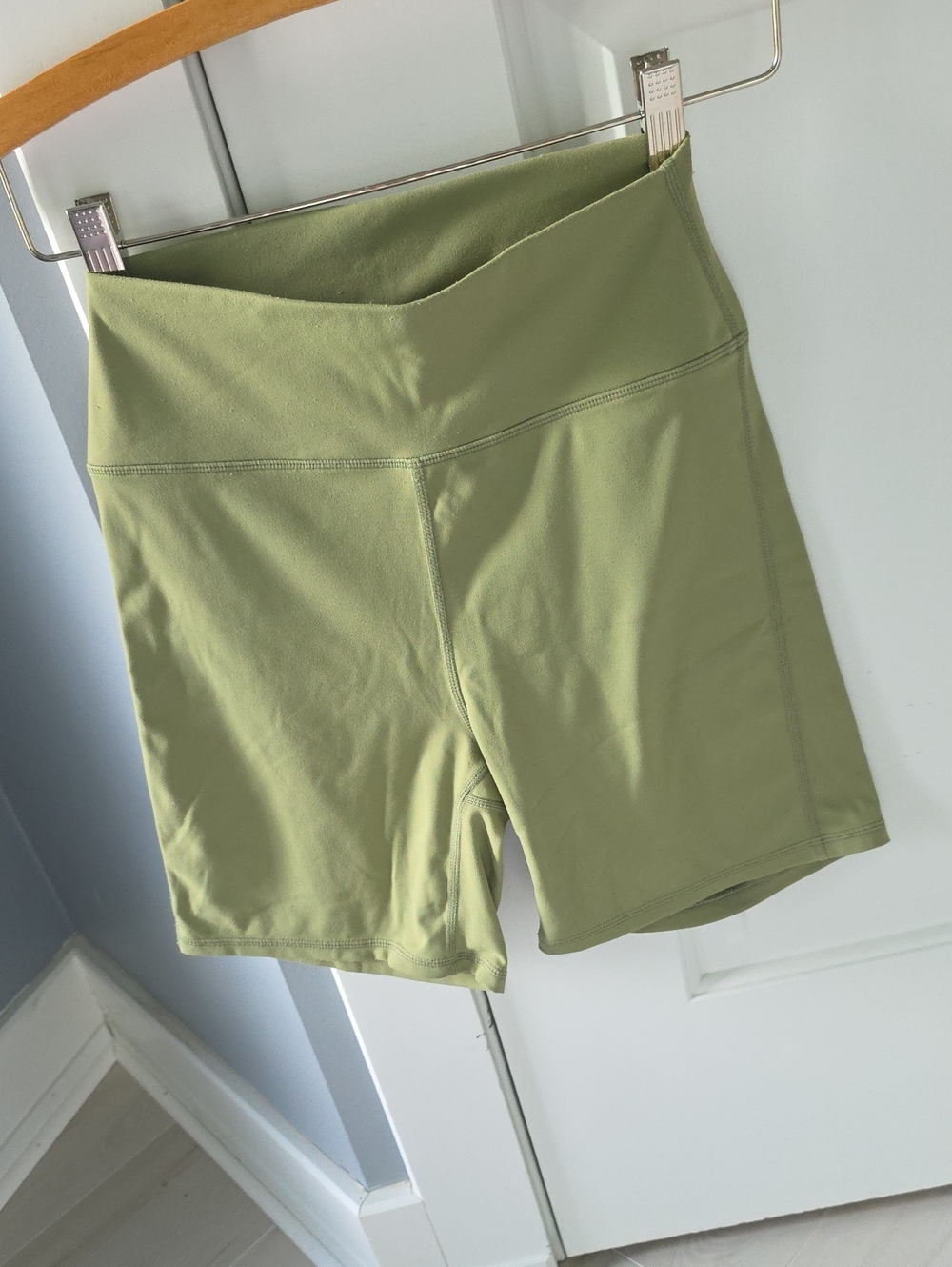 Whoworewhat Biker Olive Green Active Shorts